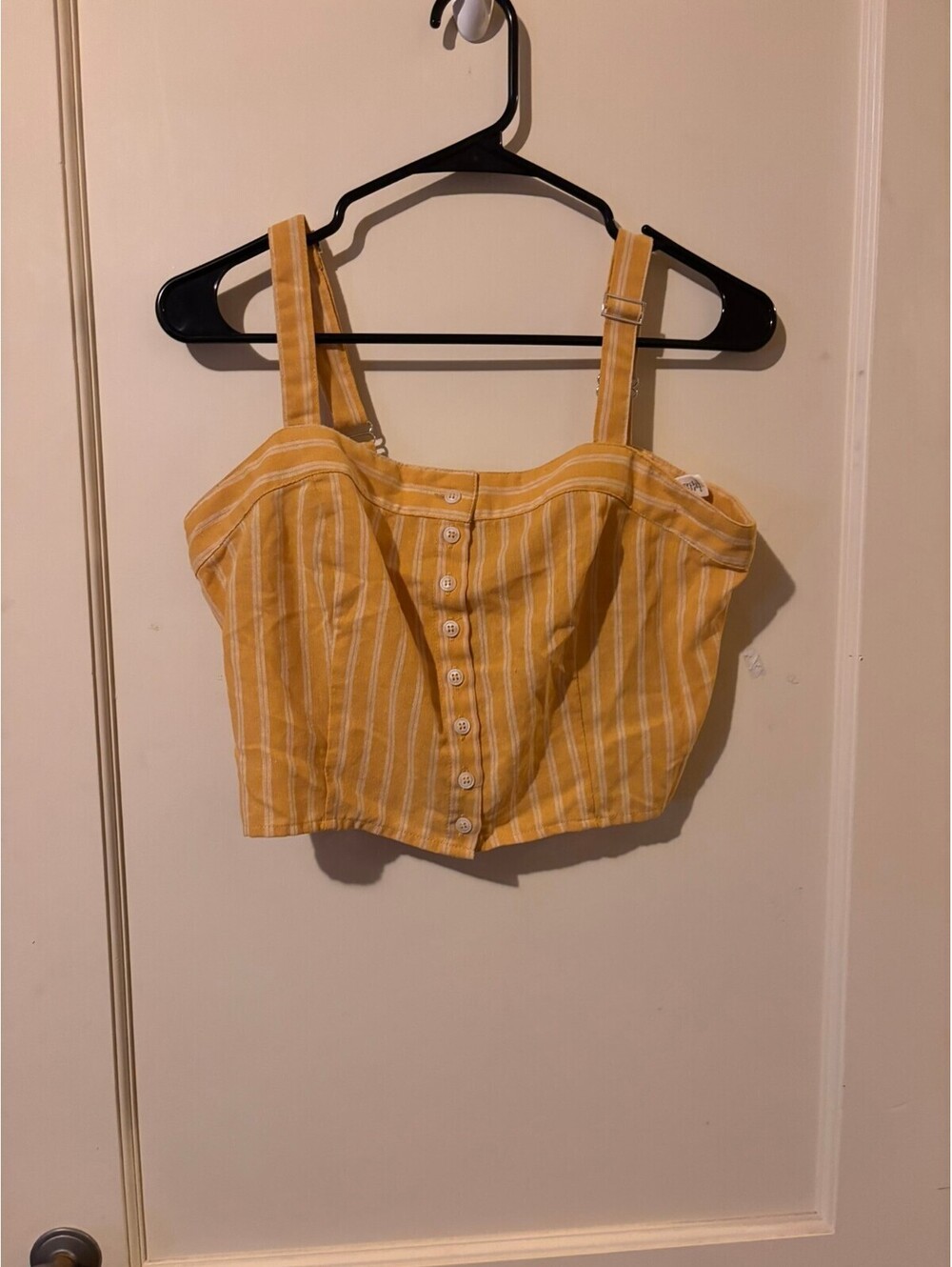 Full Tilt yellow striped cropped tank top xl